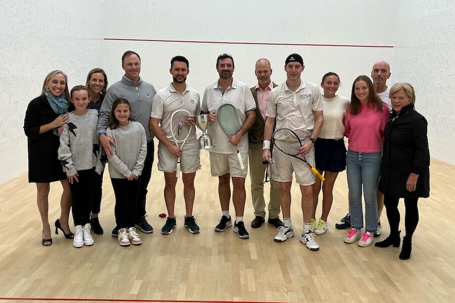 Open Doubles finalists, with the Sandy Martin family