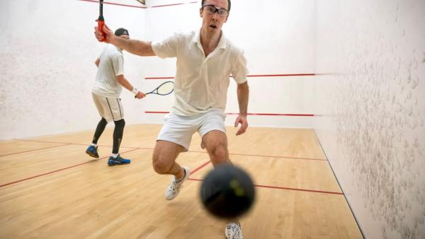playing squash