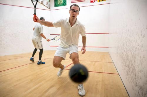 playing squash