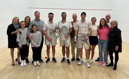Open Doubles finalists, with the Sandy Martin family
